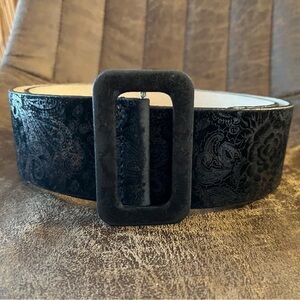 Olga Santini - Genuine Leather Thick Paisley Floral Belt Size XL